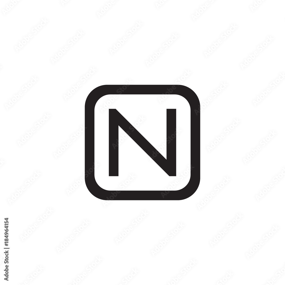 Initial letter O and N, ON, NO, overlapping N inside O, line art logo, black monogram color Initial letter O and N, ON, NO, overlapping N inside O, line art logo, black monogram color