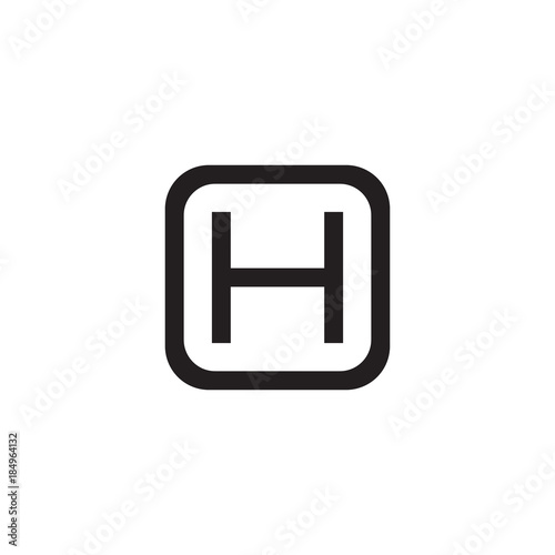 Initial letter O and H, OH, HO, overlapping H inside O, line art logo, black monogram color