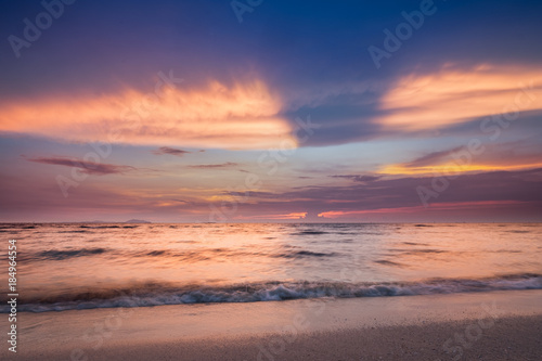 Bright colorful sea sunset  magic colors of nature