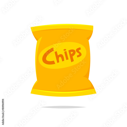 Bag of chips vector isolated