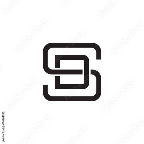 Initial letter S and D, SD, DS, overlapping D inside S, line art logo, black monogram color photo