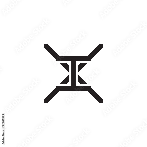 Initial letter X and I, XI, IX, overlapping I inside X, line art logo, black monogram color