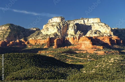 Red Rock Scenic Desert Landscape and Distant Secret Mountain Wilderness Area in Sedona Arizona American Southwest