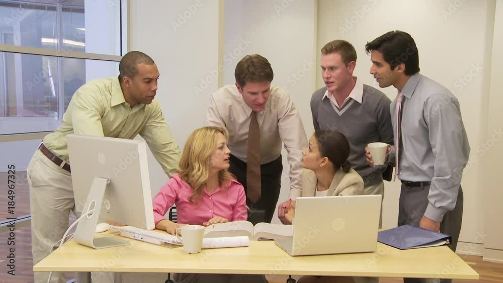 Group of business people working at desk Group of business people working at desk