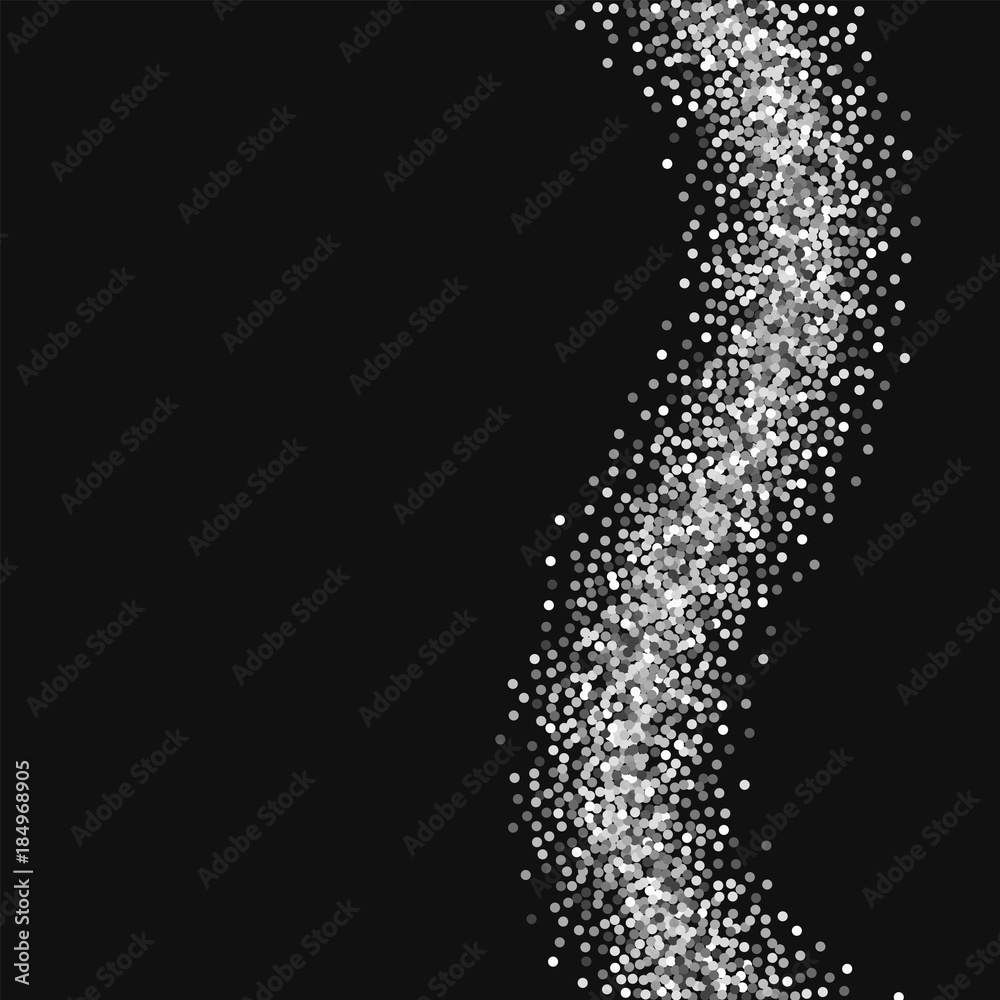Round gold glitter. Right wave with round gold glitter on black background. Pleasant Vector illustration.