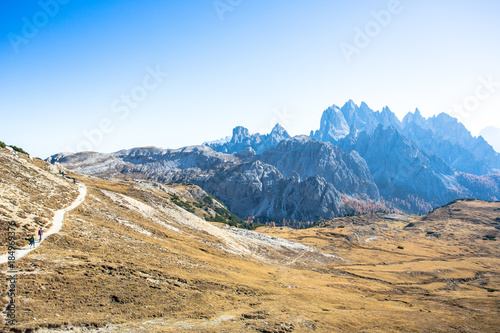 The Cadini di Misurina is a mountain group, made of spiky limestone towers and its name refers to the Lake Misurina located below. This view is from nearby the famous Tre Cime di Lavaredo. © lowe99