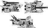 Collection of various space ships for side scrolling space shooter video games