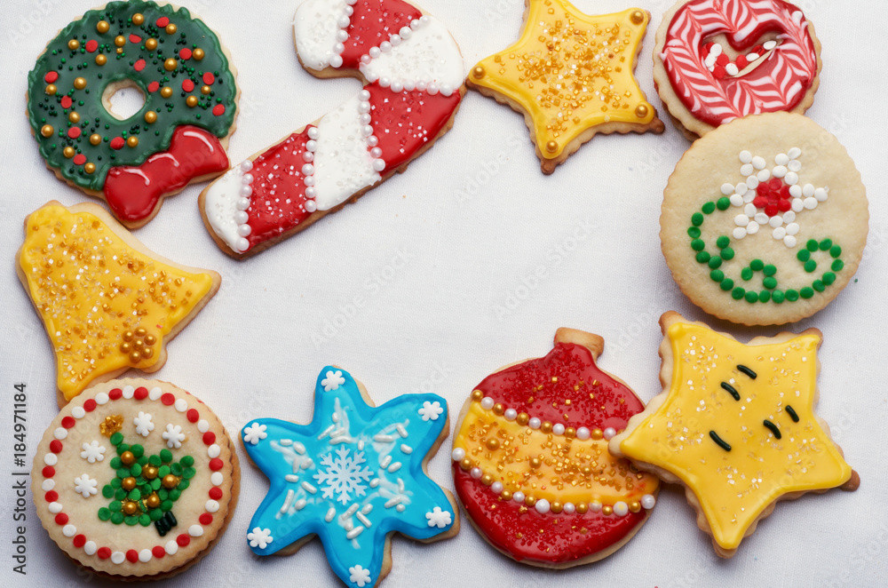 Artfully Decorated Cut Out Christmas Cookies Artfully Decorated Cut Out Christmas Cookies