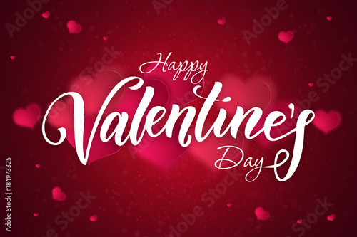Happy Valentine's Day festive web banner with pink hearts.