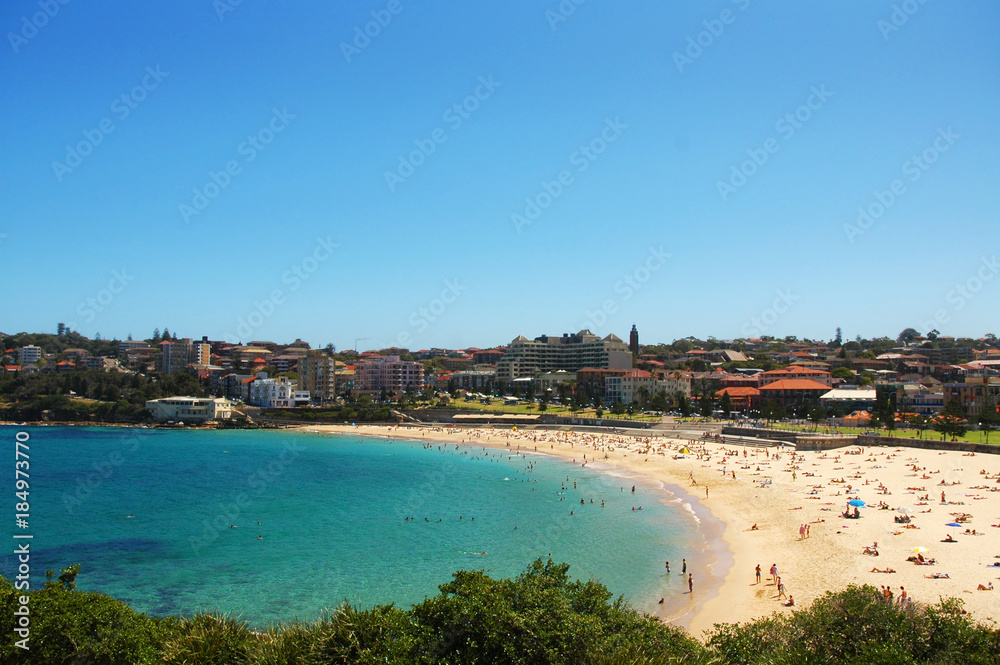 Blue sky and sea at Coogee Beach in Sydney, Australia