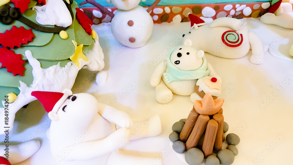 Obraz premium Cupcake Christmas snowman