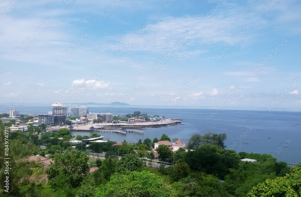 Fototapeta premium High angle sea and sky in Chonburi Thailan