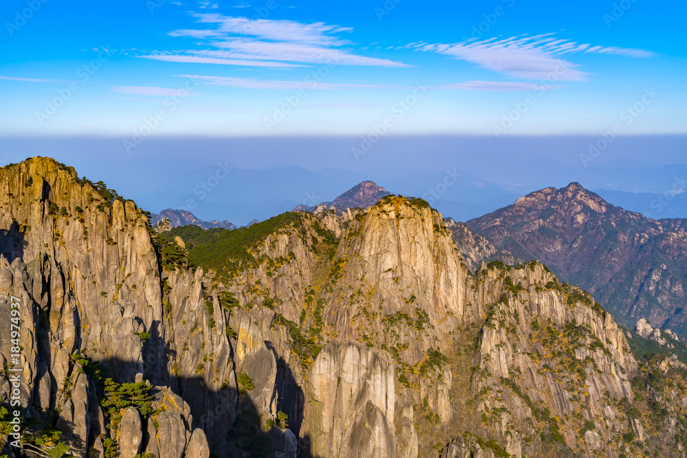 Beautiful mountains and rivers in Mount Huangshan, China