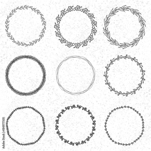 Set of 9 floral wreaths 