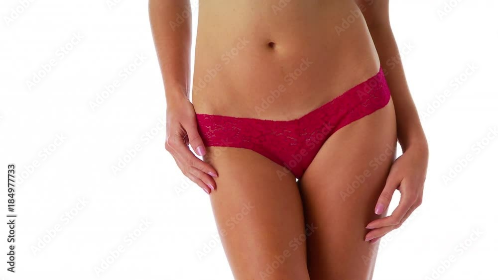 Young fit woman in red underwear Young fit woman in red underwear