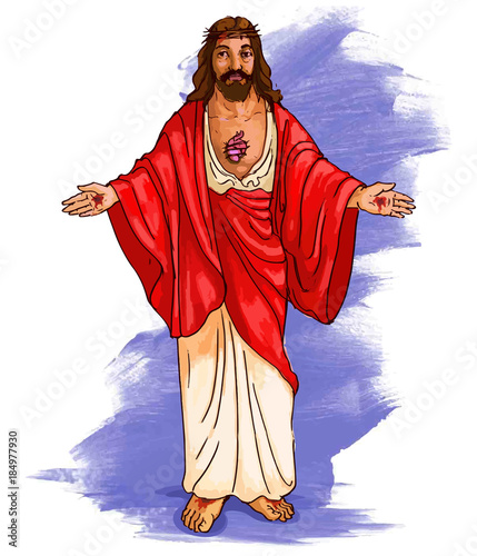 painting style illustration of Jesus Christ ( yeshu ) photo