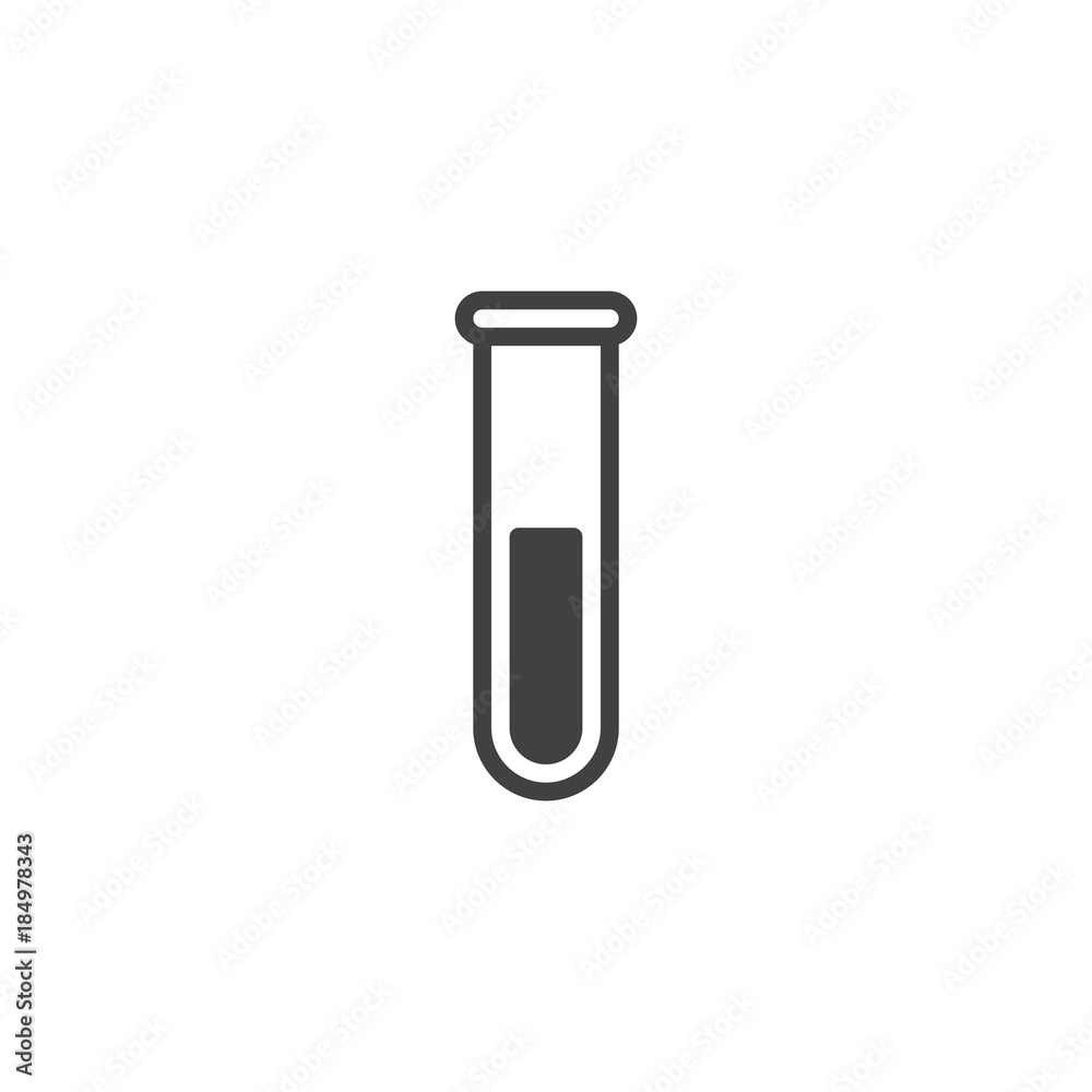 Vecteur Stock Test tube icon vector, filled flat sign, solid pictogram  isolated on white. Laboratory glass symbol, logo illustration | Adobe Stock