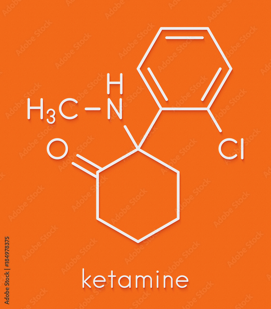 Ketamine Anesthetic Drug Molecule. Used Both Medically And ...