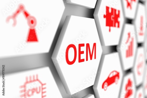 Obraz na plátne OEM concept cell blurred background 3d illustration