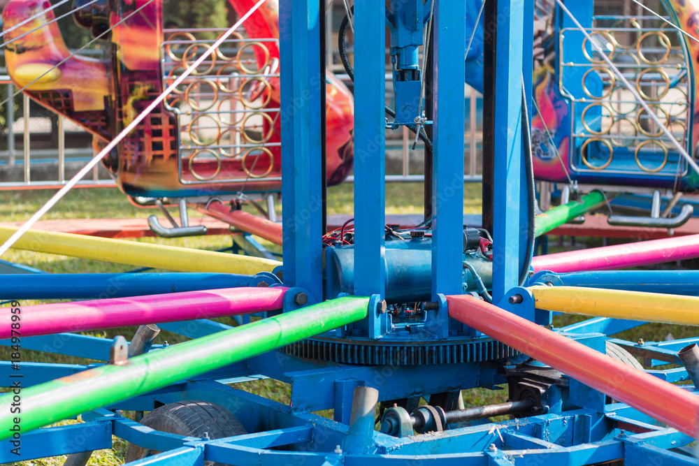 Colorful Ferris wheel in  amusement park.