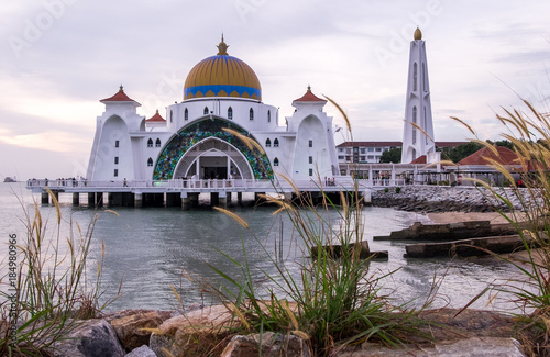Melaka (Malacca) Straits Mosque in Malaysia