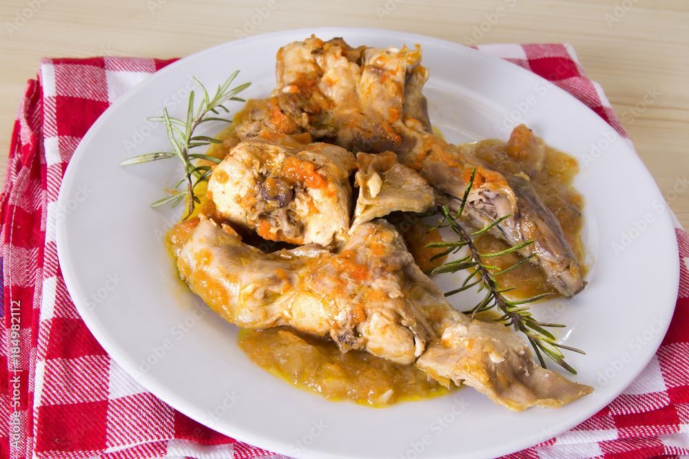 dish of rabbit stew dish of rabbit stew