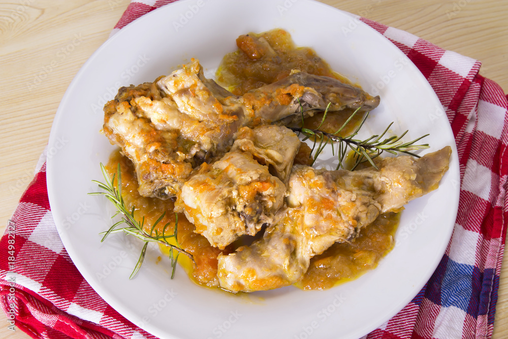 dish of rabbit stew dish of rabbit stew