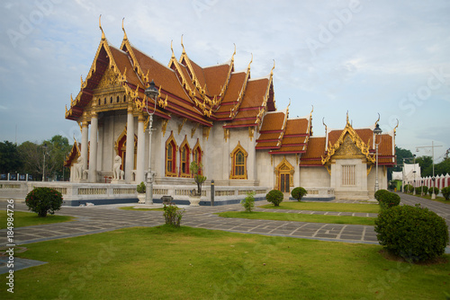 Wat Benchamabophit (Marble Temple) on the early morning. Bangkok, Thailand