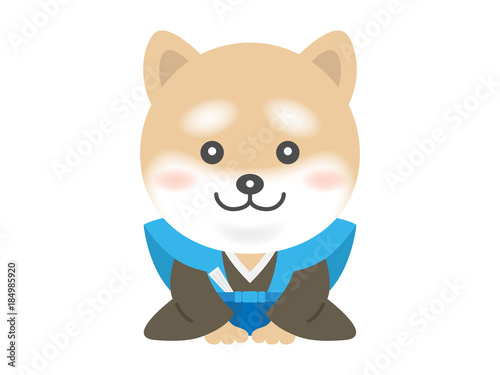 犬のイラスト（お正月Ver）