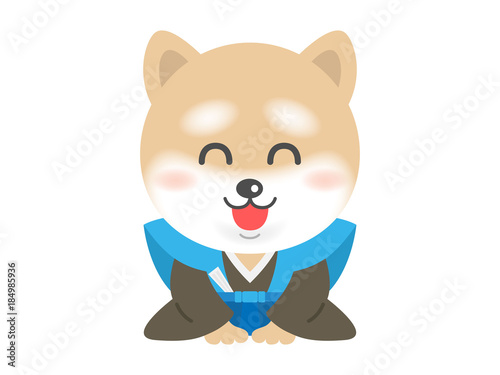 犬のイラスト（お正月Ver）
