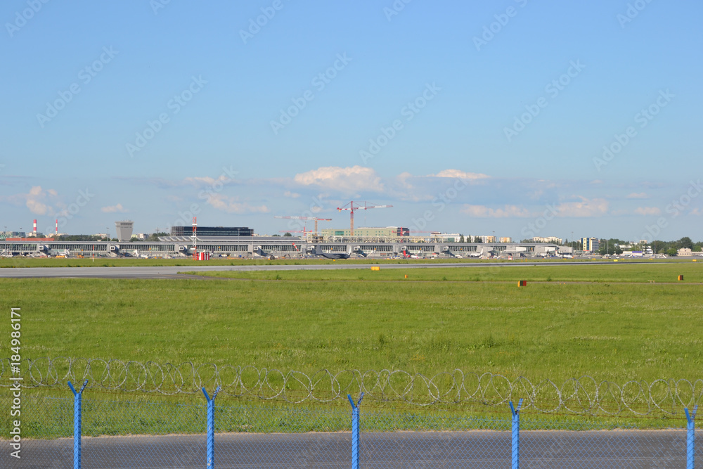 Landing plane, airfield