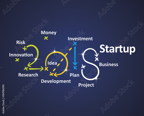 Startup 2018 blue background vector