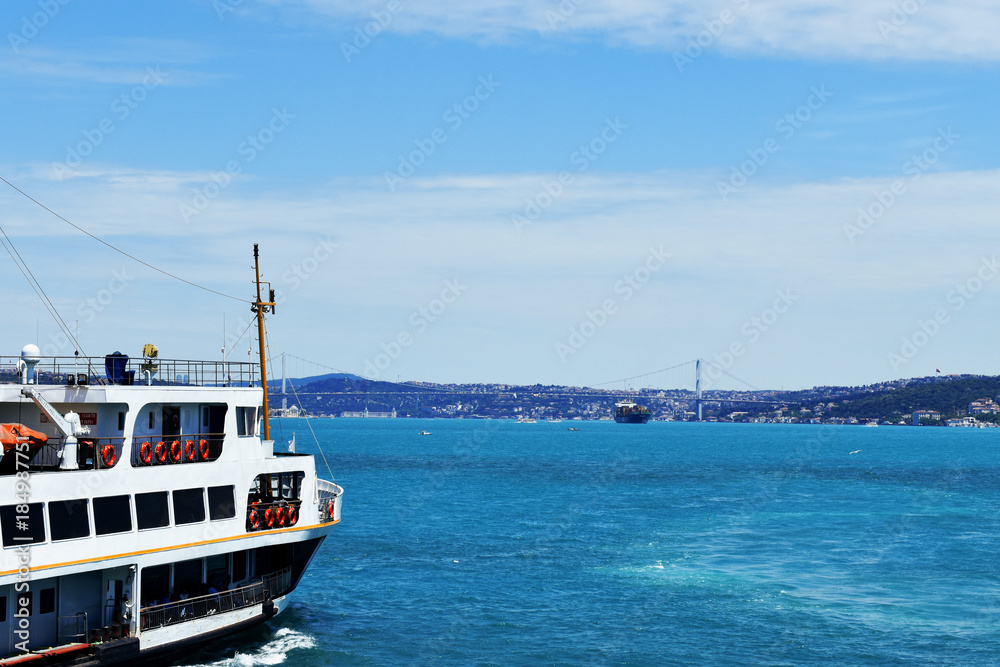 Istanbul's iconic ferry sails thought Bosphorus on route to Asian side Istanbul's iconic ferry sails thought Bosphorus on route to Asian side