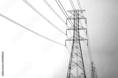 Power tower in white background