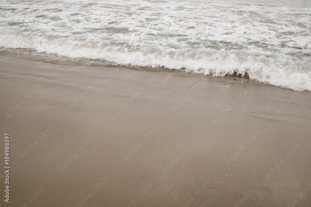 ocean waves on Santa Monica beach in cloudy november day ocean waves on Santa Monica beach in cloudy november day