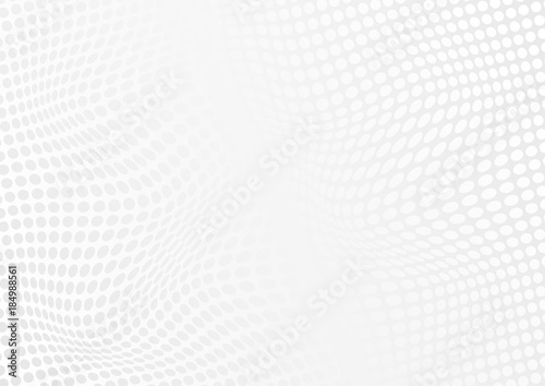 Abstract white halftone waves overlap on gray background with space, Vector illustration.