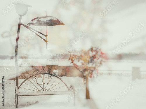 the image of a man with umbrella winter photo