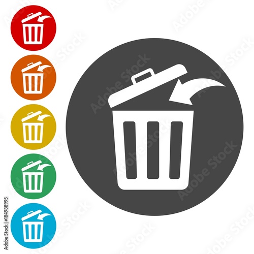 Trash bin or trash can symbol icon 