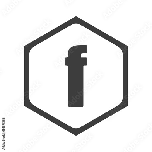 ikona sześciobok z zaokrąglonymi wewnątrz krawędziami