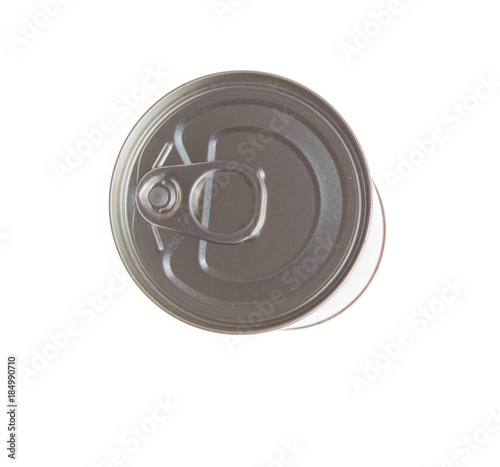 Top view of can on isolated white