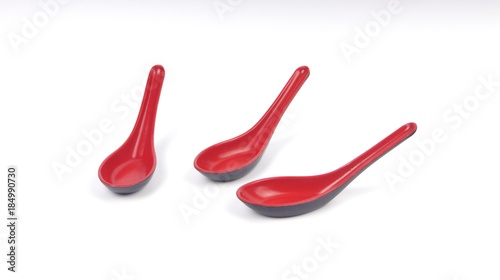 black and red soup spoon