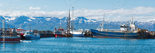 Vászonkép Harbor of Husavik