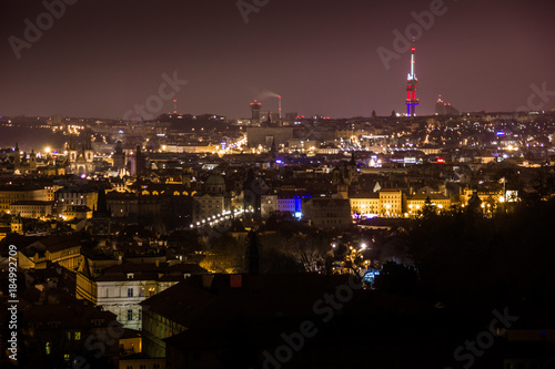 Night view of prague from the top