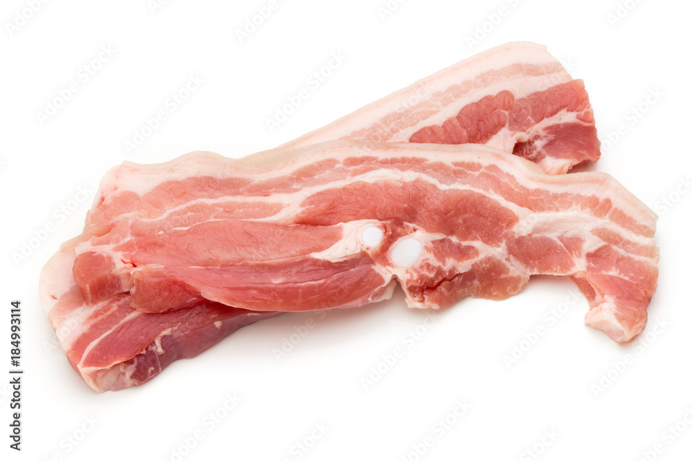 Meat pork slices isolated on the white background. Meat pork slices isolated on the white background.
