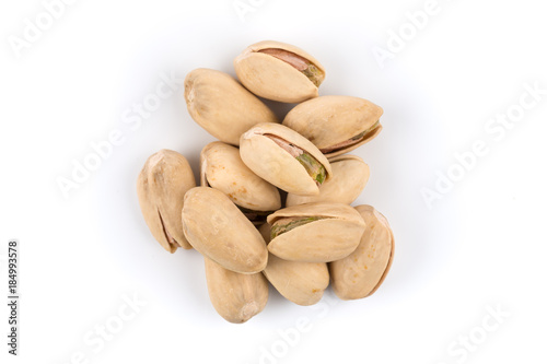 pistachio nut on white