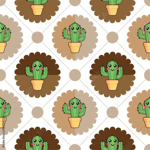 Seamless pattern with cute cuctus and heart-shaped,valentines vector illustration2