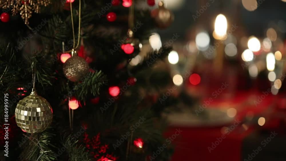 Table served for Christmas dinner Table served for Christmas dinner
