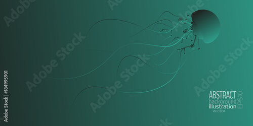 Mechanical artificial intelligence jellyfish for background, vector clipart