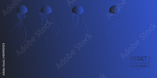 Mechanical jellyfish artificial intelligence for background, vector clipart