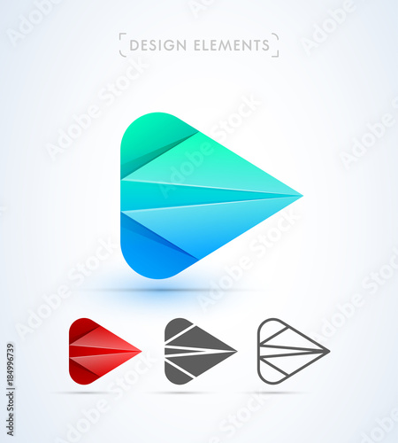 Free Download Vector abstract navigation arrow map logo elements. Origami, material design, flat, line style. Travel icon set - GFXLoad